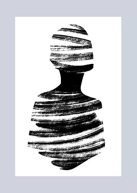 Abstract face brush lines