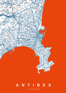 ANTIBES Map FRANCE