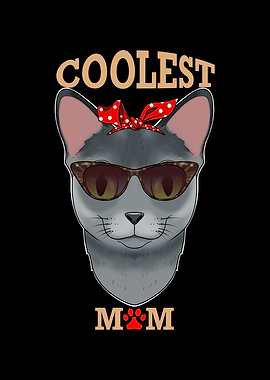 Russian Blue Cat Mom