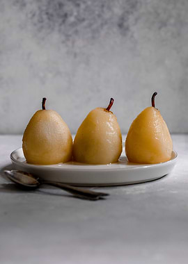 Pears on a platter