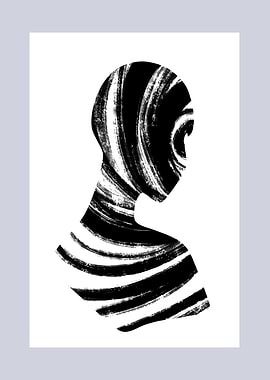 Woman Brush strokes art