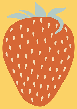 Strawberry Retro Painting