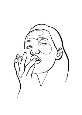 Women Smoker One Line Art
