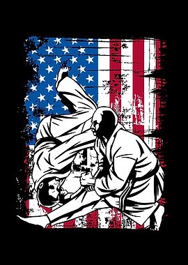 Martial art on a USA flag