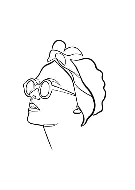 Women Glasses One Line Art