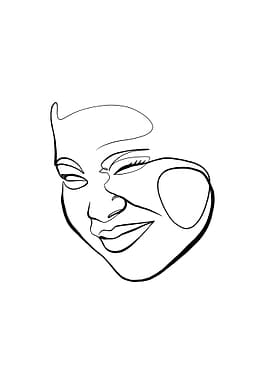 Women Face One Line Art