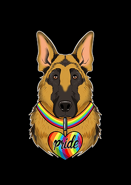 German Shepherd LGBTQ Flag