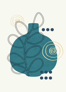 Mid century floral vase