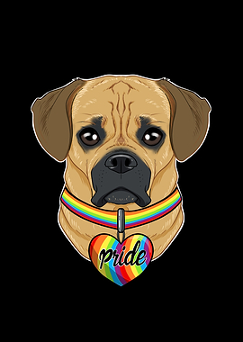 Puggle LGBTQ Flag I Gay