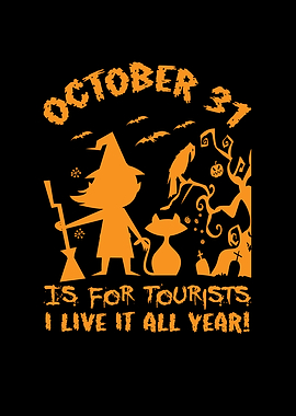 Sweet witch and cat on