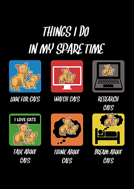 Spare Time Loves Cats Gift