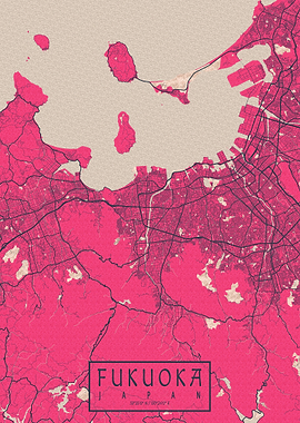 Fukuoka City Map Blossom