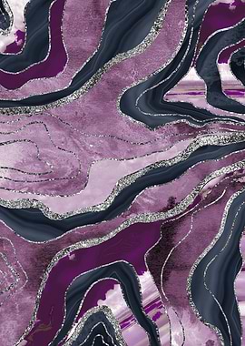 Blue Pink Marble Agate 1