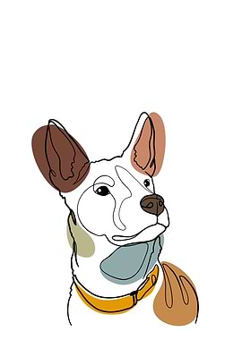 Cute Dog One Line Art