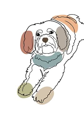 Cute Dog One Line Art
