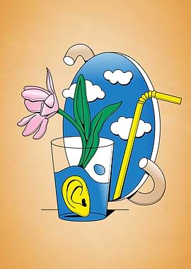 Surreal Flower Glass