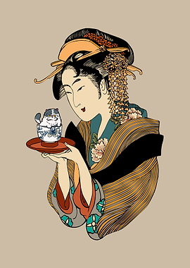 Tea Time with Persian Cat