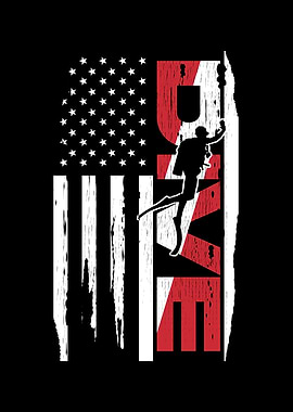 Scuba Diving American Flag