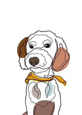 Cute Dog One Line Art