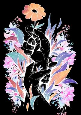 Exotic Flowers Black