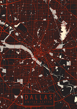 Dallas City Map Vector