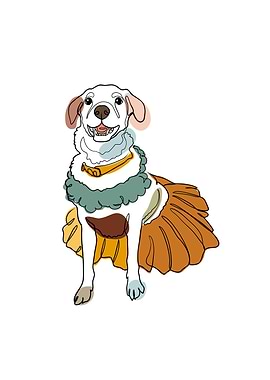 Cute Dog One Line Art