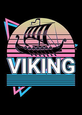 Viking Ship Longship Retro