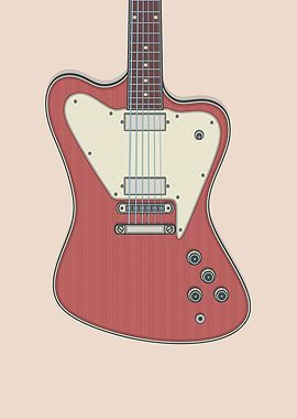 Red Non Reverse Guitar