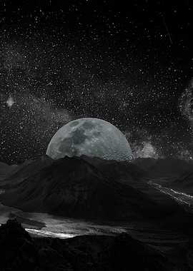 moon black and white