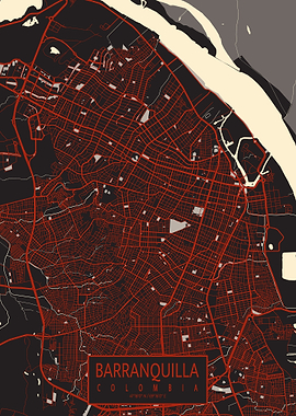 Barranquilla Map Vector