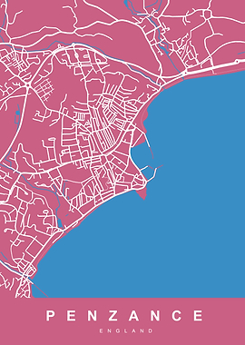 PENZANCE Map England UK