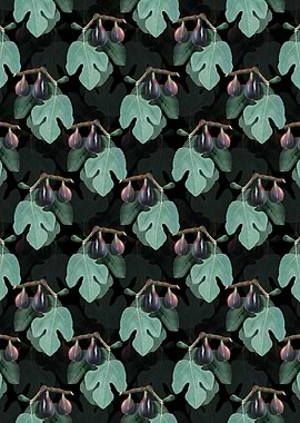 Vintage Floral Fig Pattern