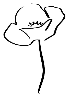 Poppy Line Art Minimal