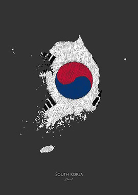 South Korea Line Art