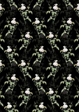 White Bengal Rose Pattern