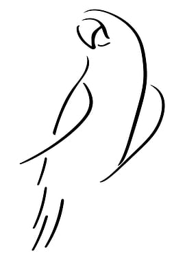 Parrot Line Art Minimal