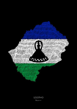 Lesotho Line Art