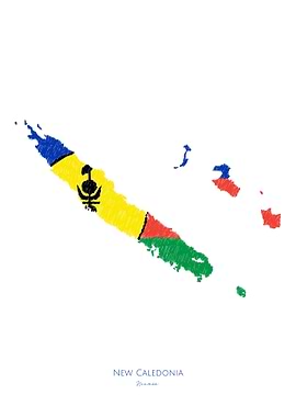 New Caledonia Line Art