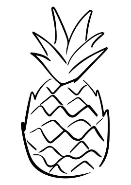 Pineapple Line Art Minimal