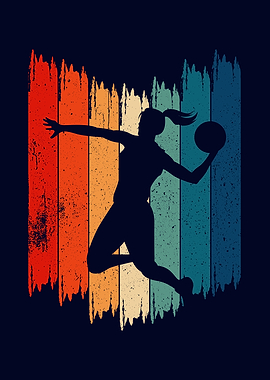 Basketball Girl Retro