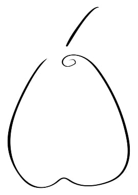 Pear Line Art Minimal