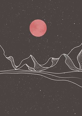 Minimalist Night Mountain