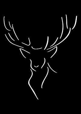 Deer Line Art Minimal
