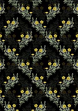 Black Rosa Persica Pattern