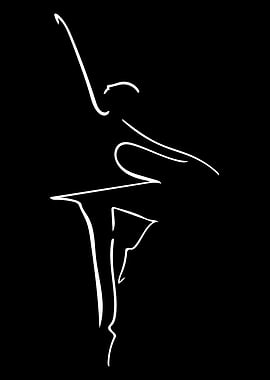 Ballerina Line Art Minimal