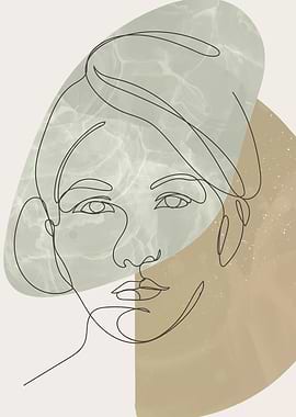 Beautiful woman face lines