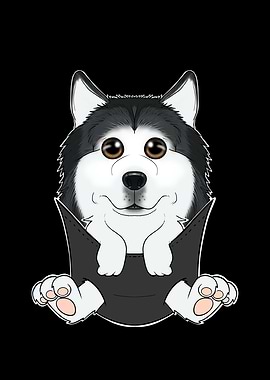 Husky Puppy In Pocket