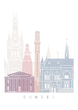 dundee skyline in pastel