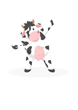 Dabbing dance white cow