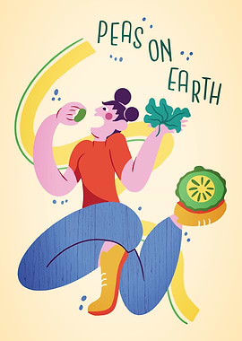 Peas On Earth Funny Vegan